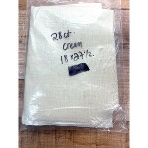 28 Ct Cream Cross Stitch Linen Fabric 18" X 27.5" High-Quality Craft Material